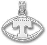 Tennessee Volunteers Solid Sterling Silver ''T'' Pierced Football Pendant
