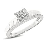 1/5 Carat T.W. Round Cut Diamond Women's Engagement Ring 10K White Gold Women's Engagement Ring - Free Gift Box - 1/5 Carat T.W. Round Cut Diamond Women's Engagement Ring 10K White Gold Women's Engagement Ring - Free Gift Box -