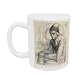 Dante in Meditation Holding a Pomegranate, c.1852 (pen & ink and pencil on paper) by Dante Charles Gabriel Rossetti - Mug - Standard Size