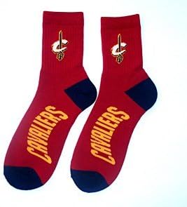 Cleveland Cavaliers Team Color Quarter Sock Men's Size Medium 5-10 - For Bare Feet