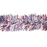 Red White Blue Tinsel Garland by Arkansas Flag and Banner