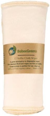 Babee Greens Softie Cloth Wipes - 100% Organic Cotton (12 Pack)