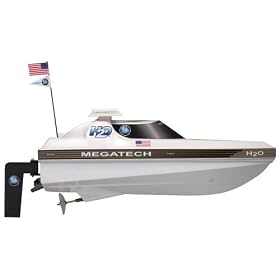 Megatech H20 Pro Racer Speedboat with Radio, Battery and Charger in White from Gas Boats Megatech