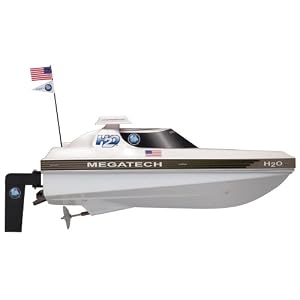 Megatech H20 Pro Racer Speedboat with Radio, Battery and Charger in White