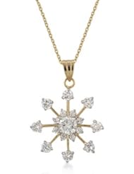 Golden Snowflake Drop Pendant