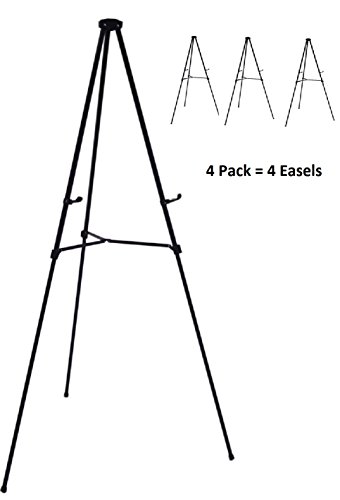 Pack of 4 lightweight aluminum telescoping display ease…