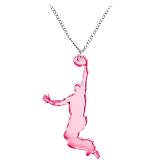 Pink Hoops There It Is Basketball Necklace