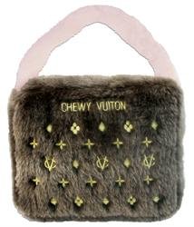 Large Classic Brown Chewy Vuiton Purse Dog Toy