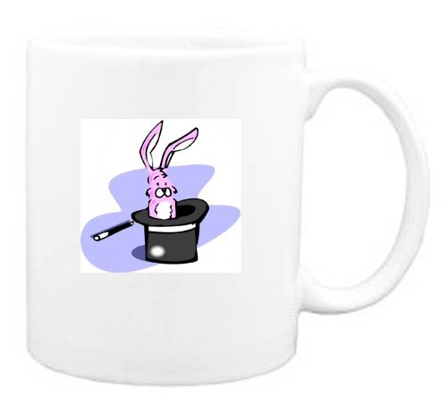 Mug with trick, pink, top, hat, rabbit, magic