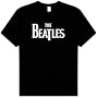 The Beatles Logo Black Retro T-shirt