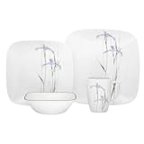 Corelle Shadow Iris Square 16 Piece Dinnerware Set Corelle Shadow Iris Square 16 Piece Dinnerware Set