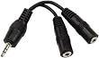 Dual Headphone Jack Splitter Stereo 3.5mm Y Adapter 1 Plug To 2 Jacks Cable