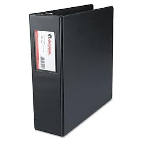 Suede Finish Vinyl Round Ring Binder With Label Holder, 3 Capacity, Black