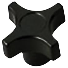 Davies Thermoset Four Arm knob, Flute Rim, Threaded Stud, 1/4"-20 Thread Size X 1/2" Thread Length, 1.50" Diameter (Pack of 5)