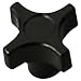 Davies Thermoset Four Arm knob, Flute Rim, Threaded Stud, 1/4"-20 Thread Size X 1/2" Thread Length, 1.50" Diameter (Pack of 5)