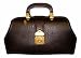Vinyl Specialist Bag features a leather-look, durable black vinyl bag. Roomy interior, two side pockets. Features steel, snap-open/stay-open frame; attractive brass fittings and key lock; heavy-duty bottom studs; durable resin handles. Size: 12" x 7" x 5"