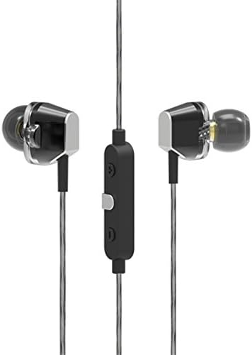 Ueelr In Ear Headphones High Resolution Heavy Bass Earbuds with Microphone and Volume Control for Android Apple Smart Cell Phones Black