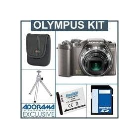 Olympus SZ-31MR iHS Digital Camera Kit - Silver - with 8GB SD Memory Card, Camera Case, Table Top Tripod, Spare LI- 50B Lithium-Ion Rechargeable Battery