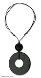 Bull horn long necklace, 'Balance'
