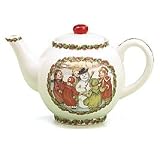 Victorian Design Snowman With Children Teapot By Artist John Grossman For Kitchen And Dining Decor