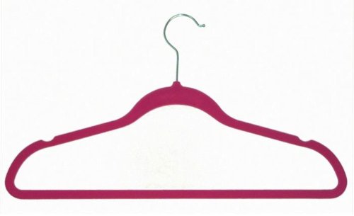 Achim Home Furnishings Velvet Coat Hangers, Pink, 10-Pack