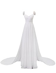 V-neck Cap Sleeves Chiffon 2014 Prom Dress  with a Court Train 