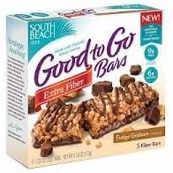 South Beach Diet Fudge Graham Good to Go Bars with Extra Fiber, 6.15 Oz. Box = 5 Bars (2 Pack)