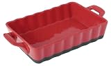 Delys-By-Crealys - 506492 - Plat Rectangulaire en Céramique - Rouge / Noir