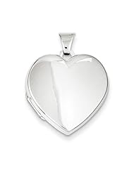 Sterling Silver 21mm Plained 2-Frame Heart Locket. Metal Wt- 2.45g