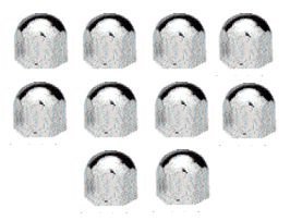 10 Pack - United Pacific Industries 1.5 Inch Standard Chrome Steel Lug Nut Covers