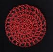 Red Classic Crocheted Hair Bun Cover- MEDIUM