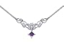 0.50 carats total weight Princess Cut Amethyst & White CZ Gemstone Necklace in Sterling Silver