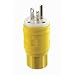 Leviton 14W48 20 Amp, 250 Volt, Straight Blade, Plug, Industrial Grade, Grounding, Wetguard, Yellow
