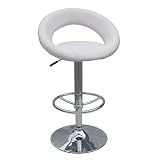 Tabouret de bar design - chrom&eacute; blanc - M-90079-W