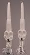 Carved Tapers wih Western Charms, White with Silver Charms
