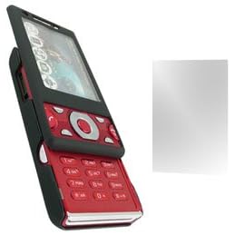 GreyMobiles Jet Black Hybrid Armor Case For Sony Ericsson W995 WITH SCREEN PROTECTOR