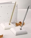 Ivory Scattered Pearls and Crystals Designer Pen Base (Set of 1) - by Weddingstar