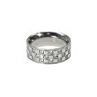 316L Stainless Steel Ring with Cubic Zerconia, Width: 8mm, Sizes: 5.0-8.0