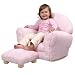 KidKraft Upholstered Rocker w/Ottoman - Pink Chenille