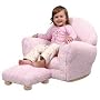 KidKraft Upholstered Rocker w/Ottoman - Pink Chenille