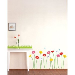 Reusable Decoration Wall Sticker Decal - Growing Flowers