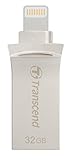 Transcend 32GB JetDrive Go 500 Lightning 接続 &amp; USB3.1 デュアルコネクタ USBメモリ シルバー 2年保証 TS32GJDG500S