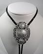 Classic Faux Nickel Diamondcut Pewter Bolo Tie