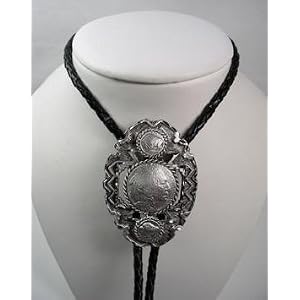 Classic Faux Nickel Diamondcut Pewter Bolo Tie by Western Bolos