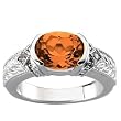 14K Yellow Gold Mexican Fire Opal and Diamond Ring