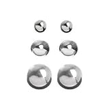 Sterling Silver Rhodium Plated 4mm 6mm and 8mm Ball Stud Post Earring Set