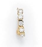 14K 'S' Pattern CZ Belly Ring ES-1923
