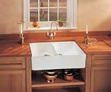 Franke Fireclay Apron Front Undermount or Drop-On Double Bowl Sink, Matte Black