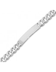 MMA Silver - 9 inch Curb 300 ID Bracelet