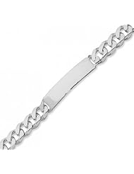 MMA Silver - 8 inch Curb 300 ID Bracelet